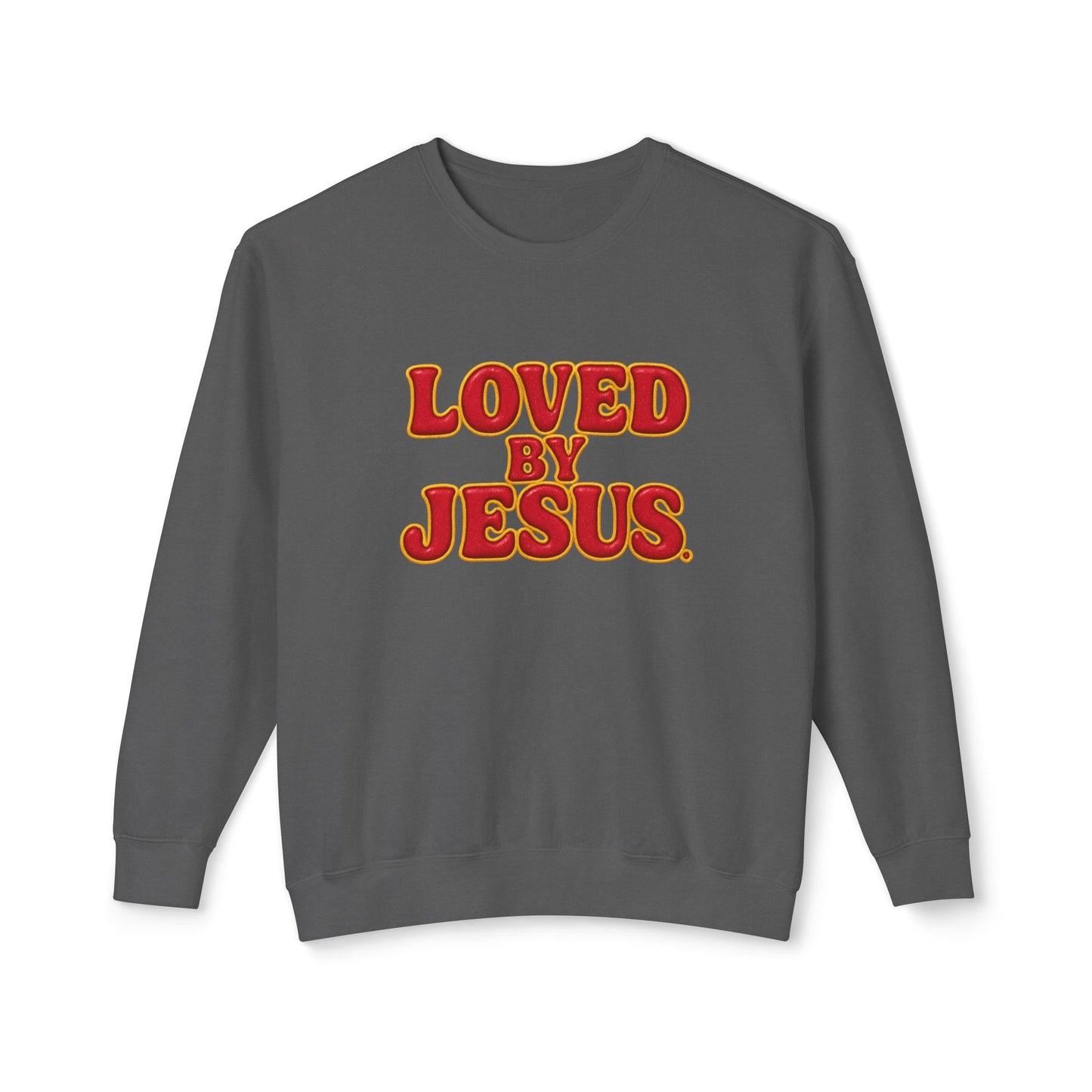 "Loved by Jesus" Cherry Red Comfort Colors Crewneck