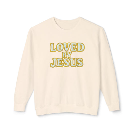 "Loved by Jesus" Holographic Luxe© Comfort Colors Crewneck