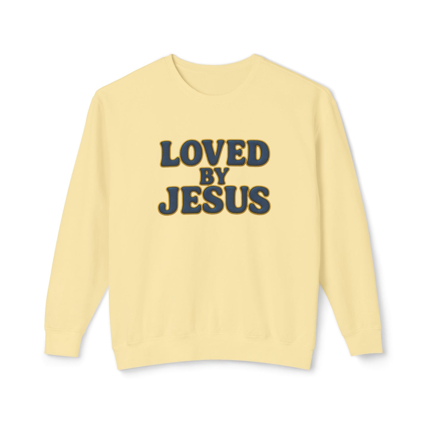 "Loved by Jesus" Sapphire Luxe© Comfort Colors Crewneck