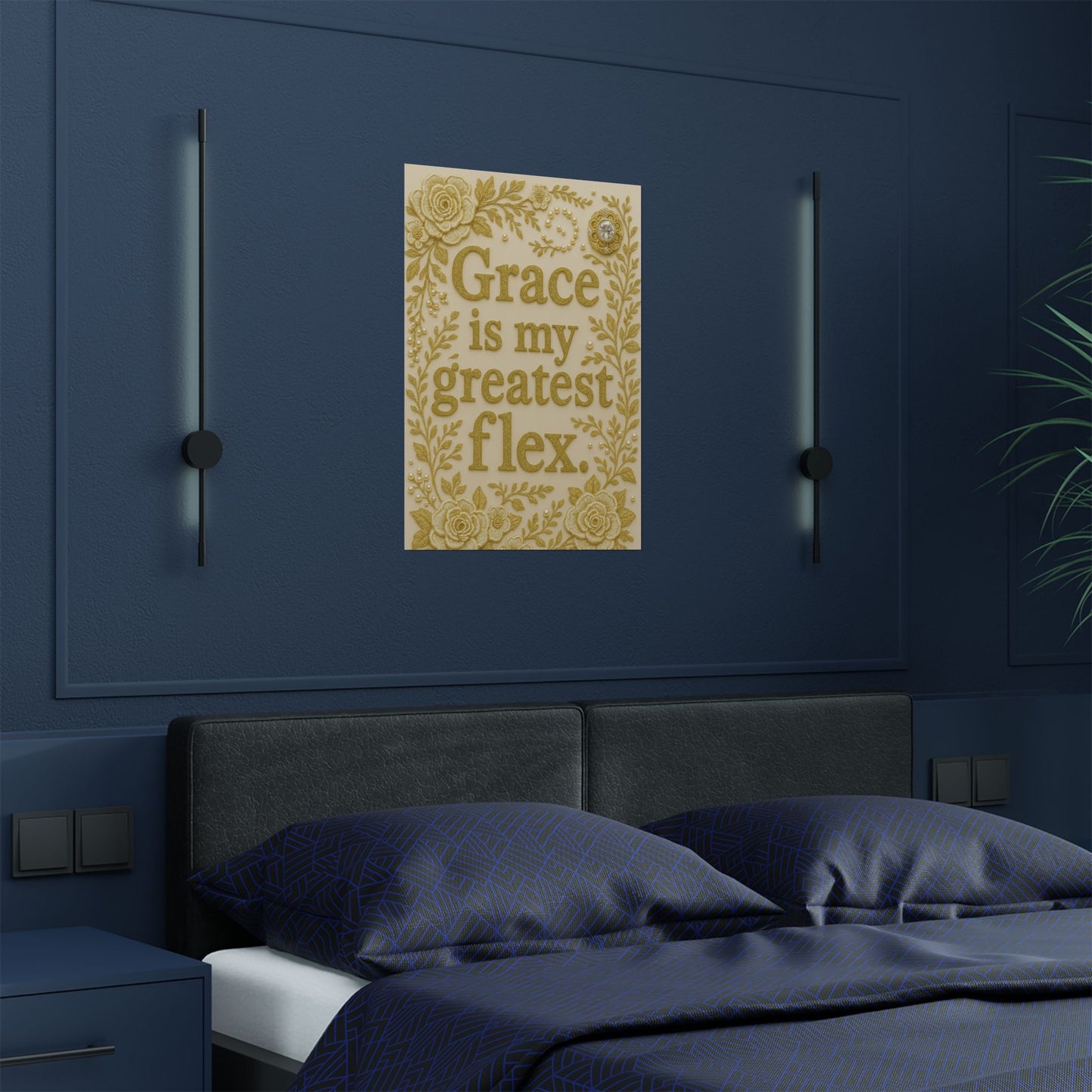 "Grace is My Greatest Flex" Christian Wall Art