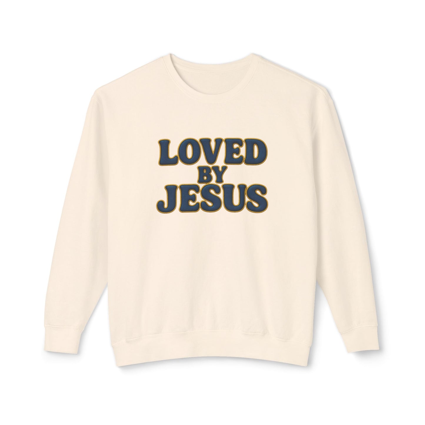 "Loved by Jesus" Sapphire Luxe© Comfort Colors Crewneck
