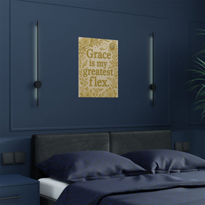 "Grace is My Greatest Flex" Christian Wall Art