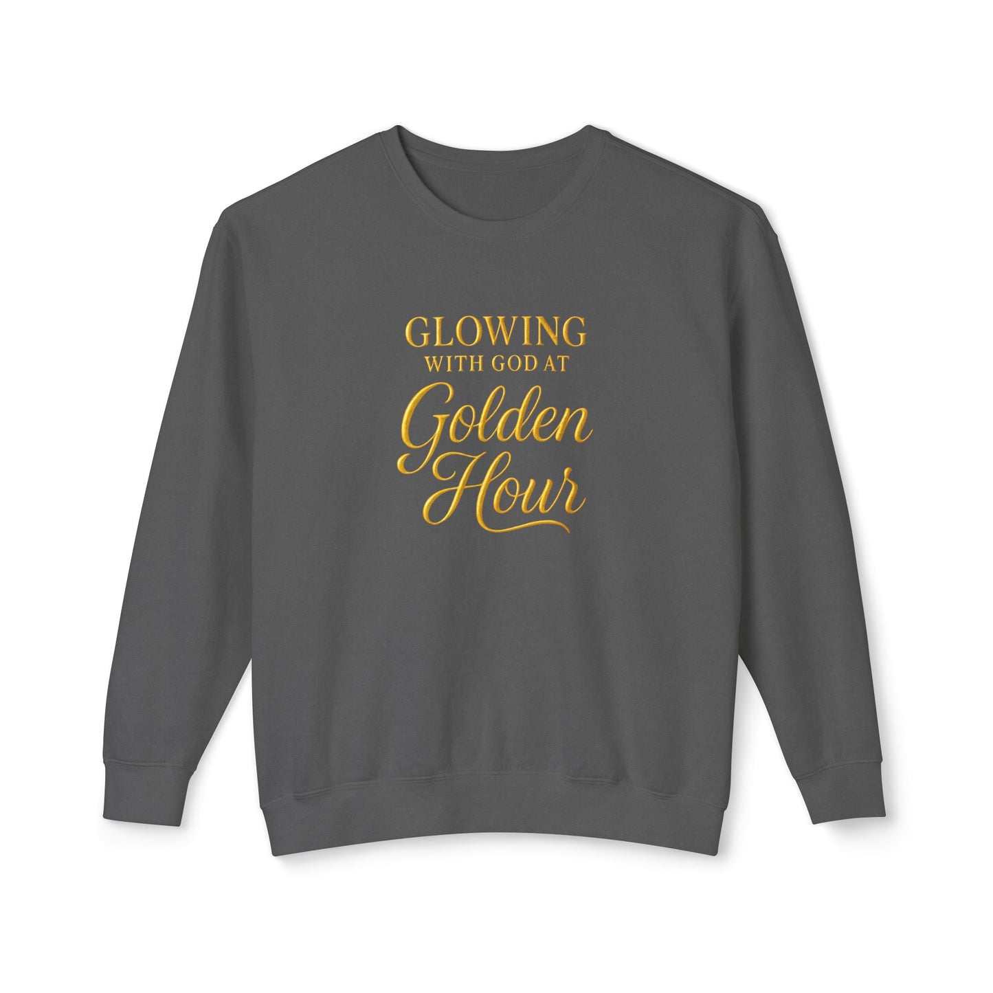"Glowing with God at Golden Hour" Christian Comfort Colors Sweatshirt