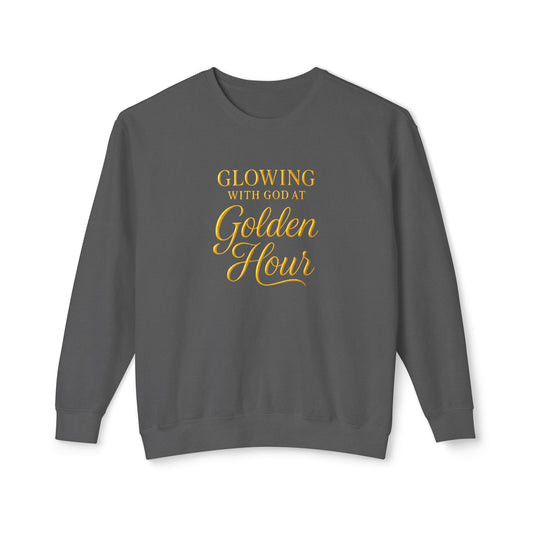 "Glowing with God at Golden Hour" Christian Comfort Colors Sweatshirt