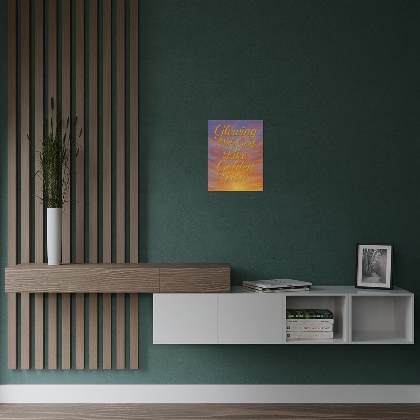 "Glowing With God Like Golden Hour" Christian Wall Art