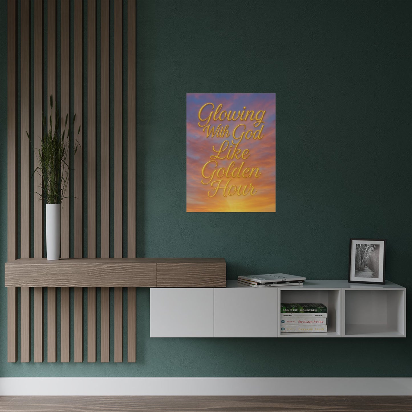"Glowing With God Like Golden Hour" Christian Wall Art