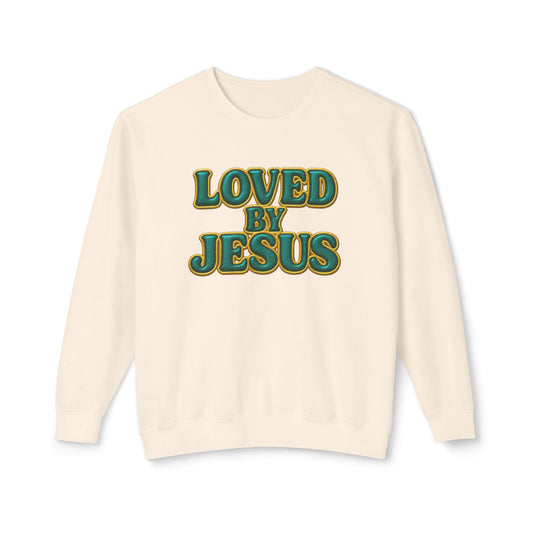"Loved by Jesus" Teal Luxe© Comfort Colors Crewneck Sweatshirt