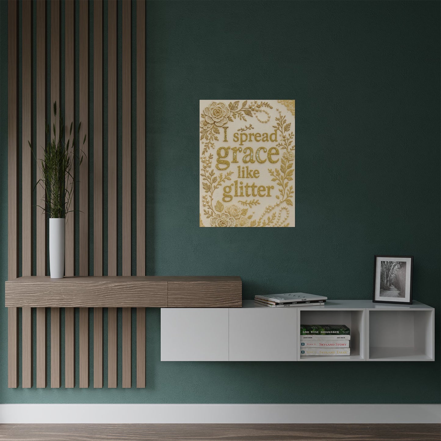 "I Spread Grace Like Glitter" Christian Wall Art