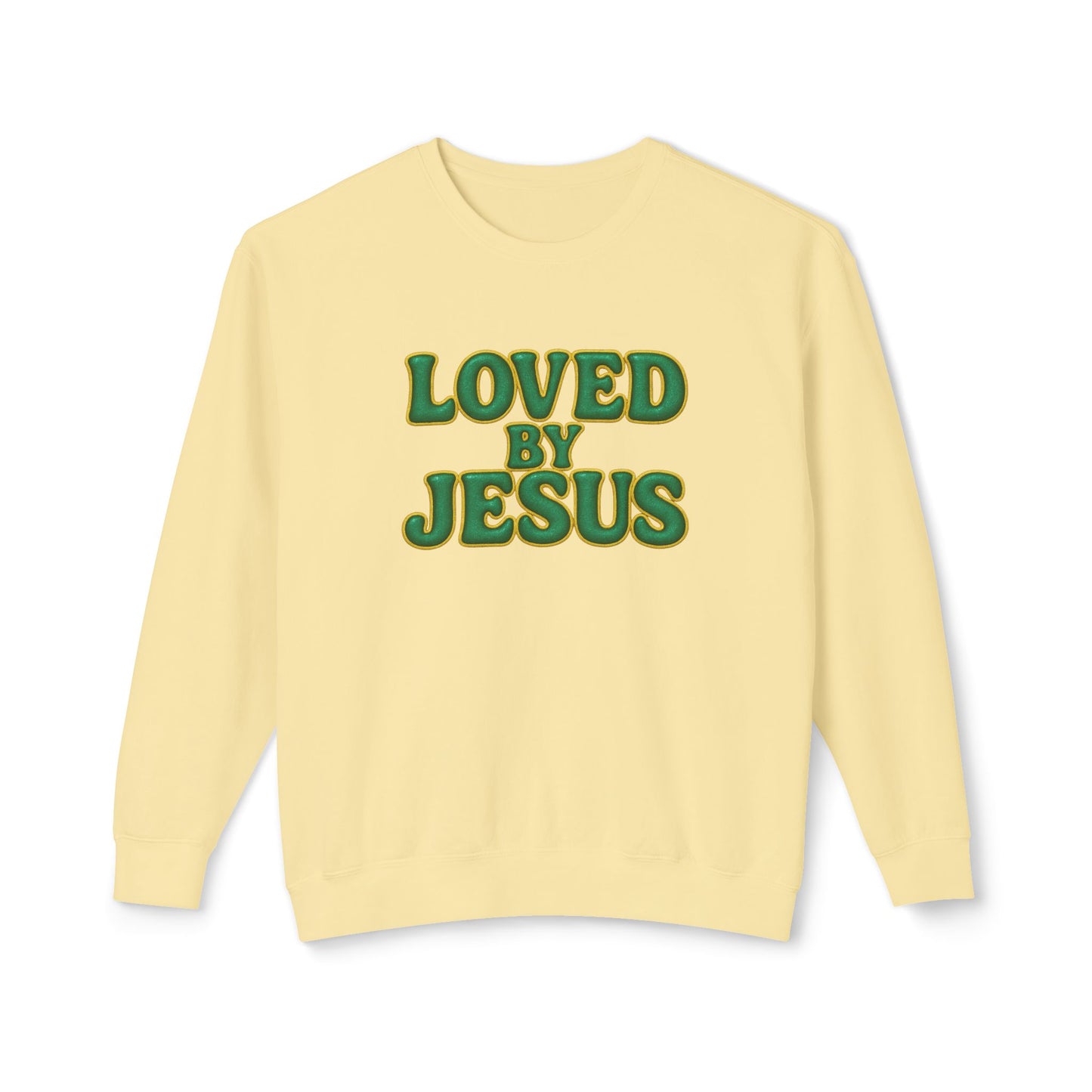 "Loved by Jesus" Emerald Luxe© Comfort Colors Crewneck