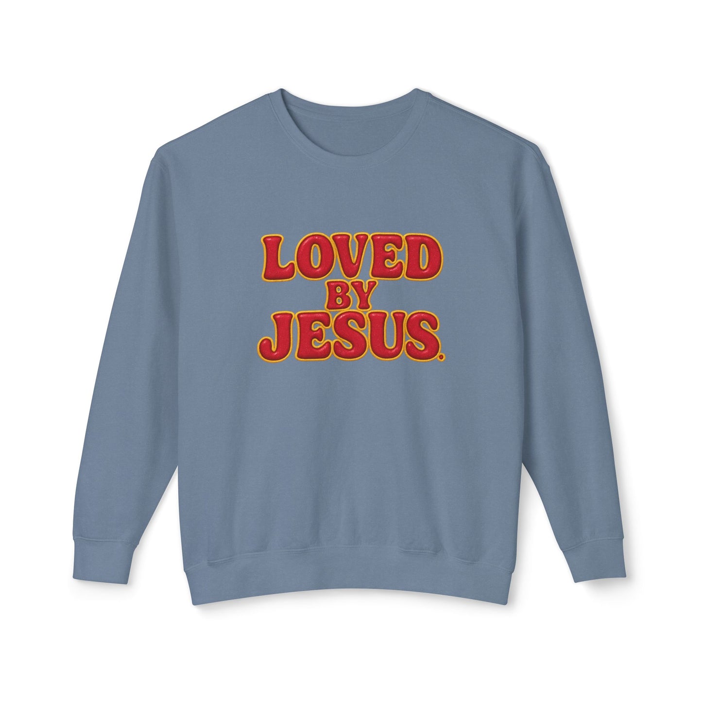 "Loved by Jesus" Cherry Red Comfort Colors Crewneck