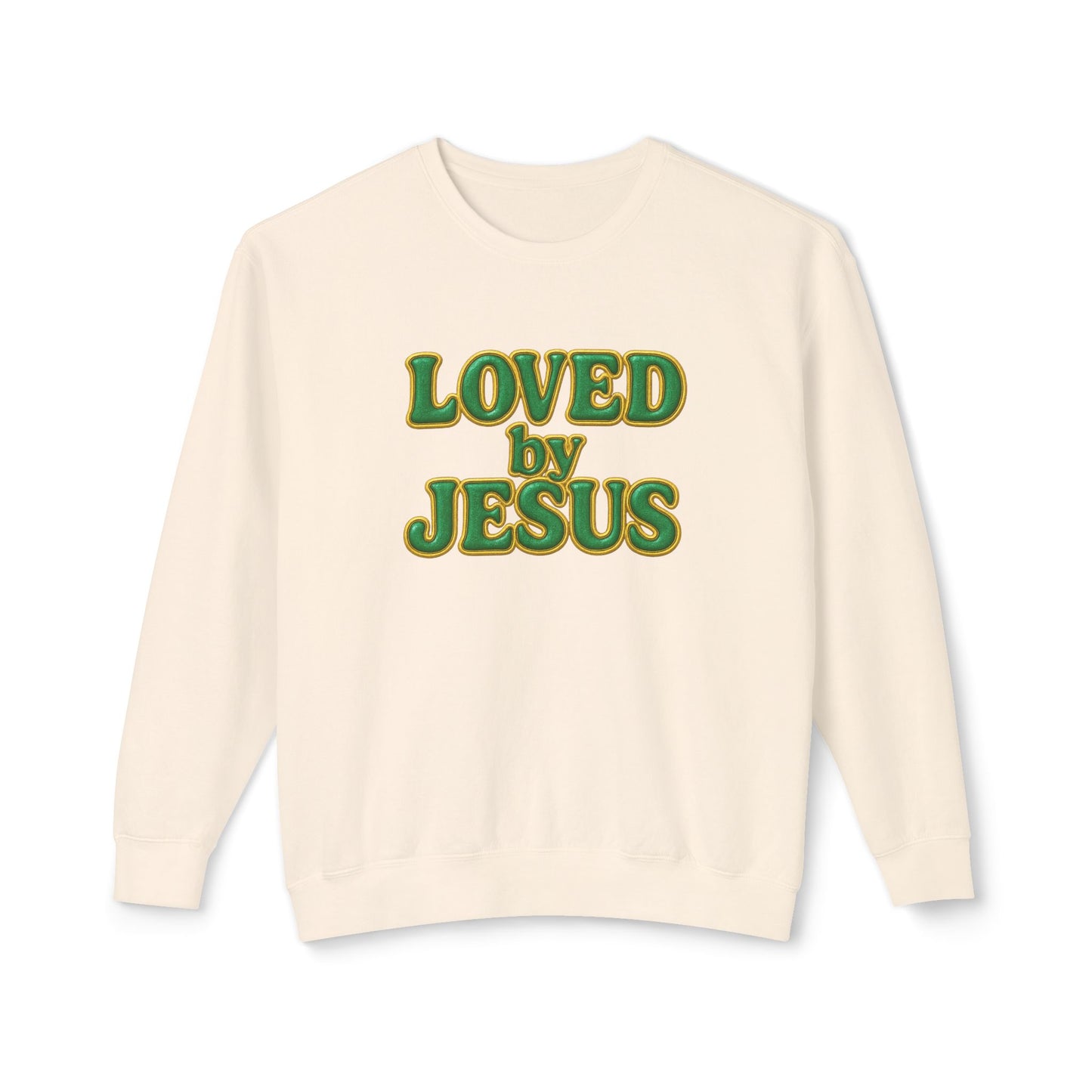 "Loved by Jesus" Emerald Luxe© Comfort Colors Crewneck