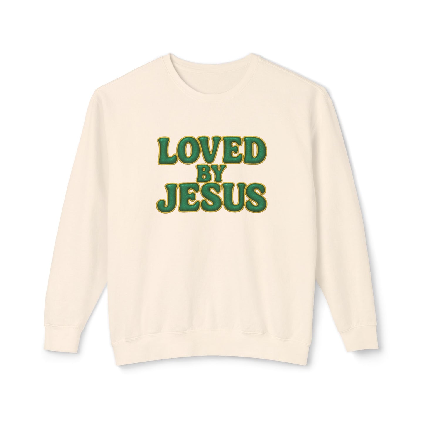 "Loved by Jesus" Emerald Luxe© Comfort Colors Crewneck