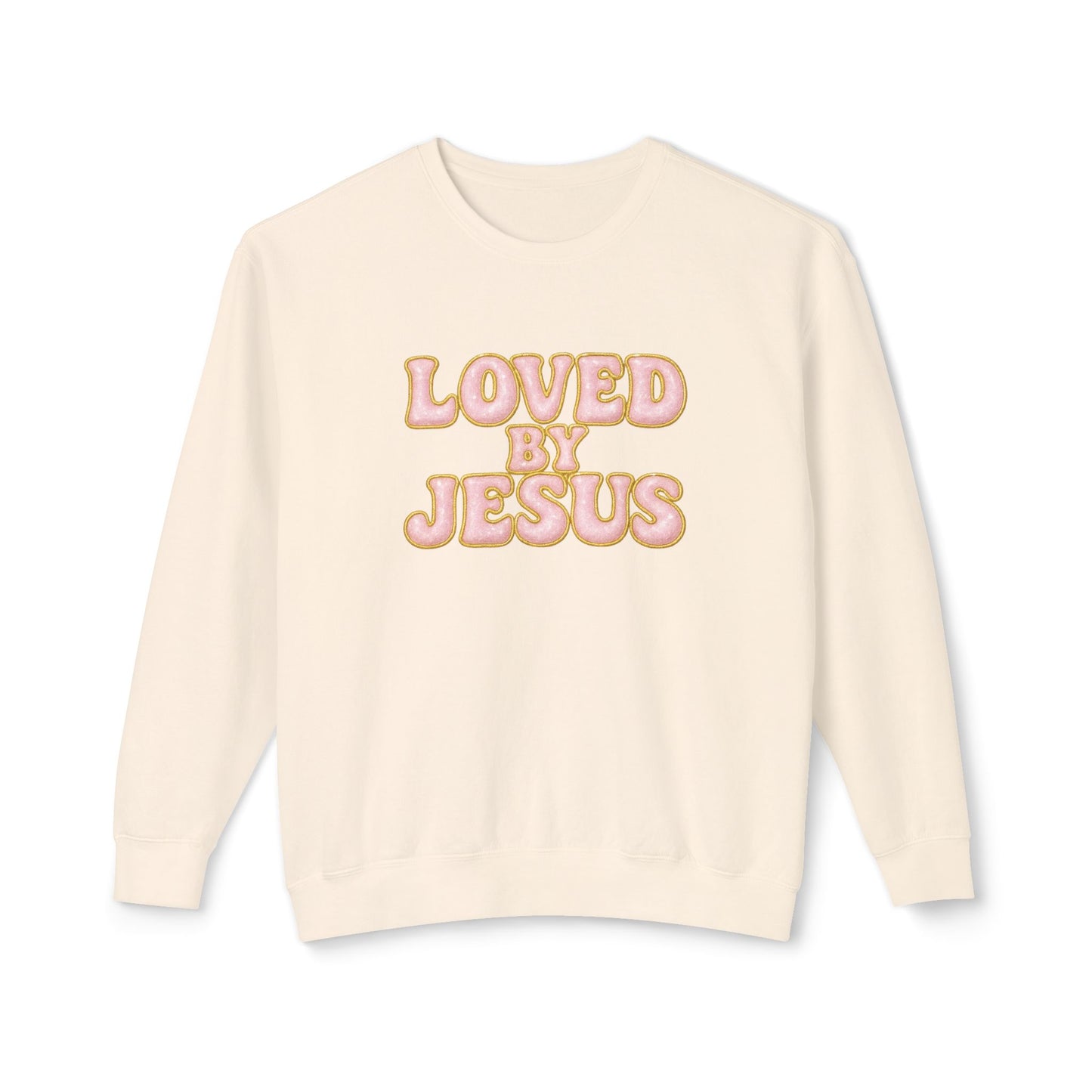 "Loved by Jesus" Light Pink Opal Luxe© Comfort Colors Crewneck