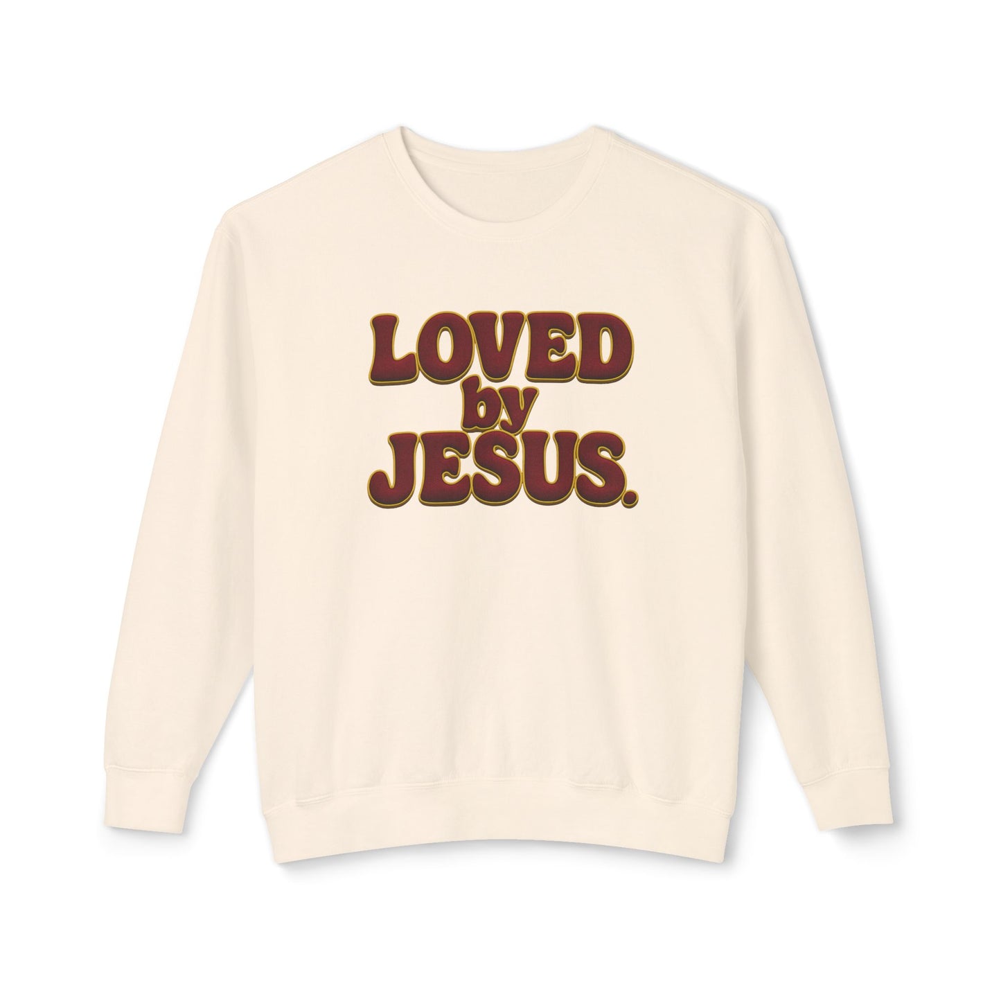 "Loved by Jesus" Velvet Burgandy Luxe© Comfort Colors Crewneck