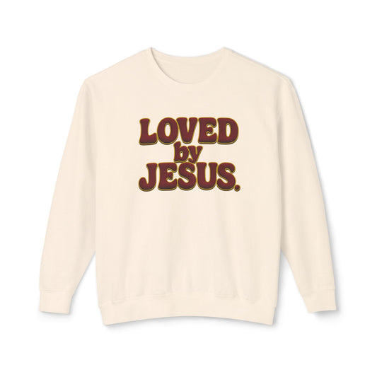 "Loved by Jesus" Velvet Burgandy Luxe© Comfort Colors Crewneck