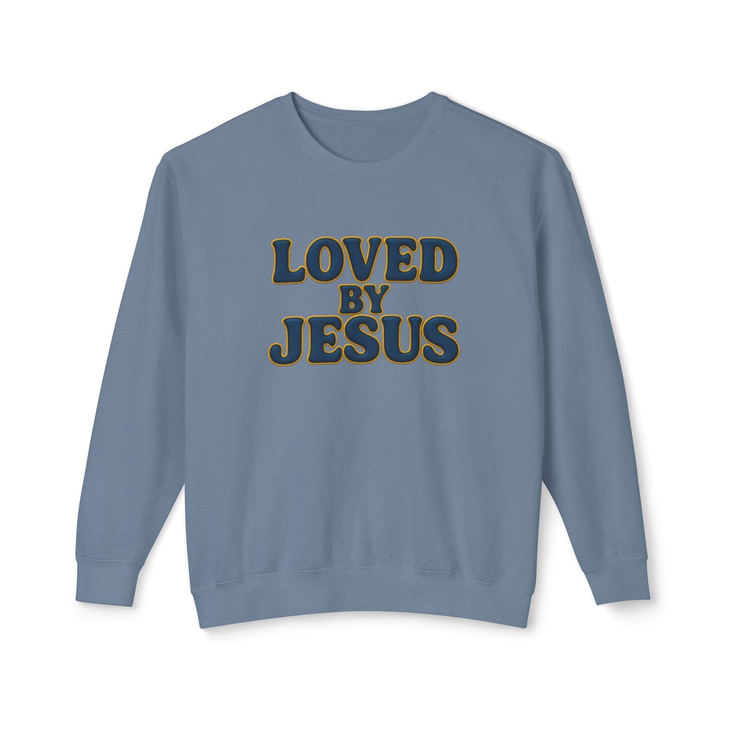 "Loved by Jesus" Sapphire Luxe© Comfort Colors Crewneck