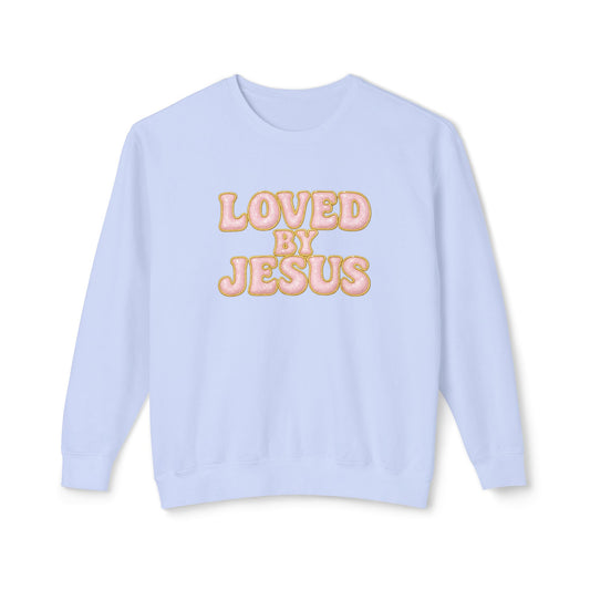 "Loved by Jesus" Light Pink Opal Luxe© Comfort Colors Crewneck