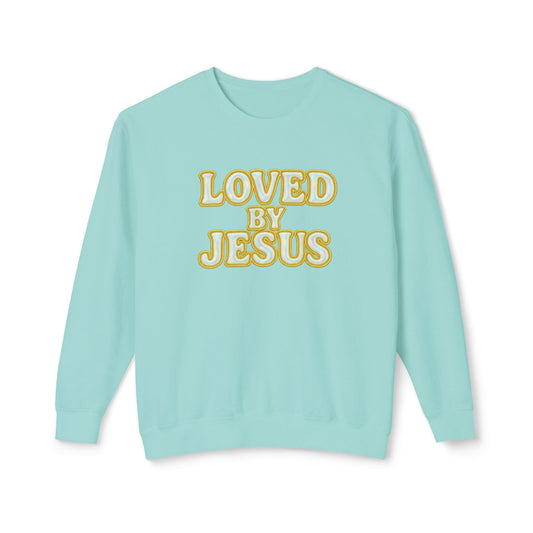 "Loved by Jesus" Holographic Luxe© Comfort Colors Crewneck