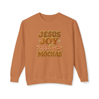 "Jesus Joy and Peppermint Mochas" Comfort Colors Crewneck
