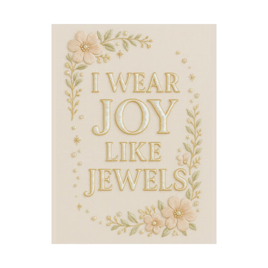 "I Wear Joy Like Jewels" Christian Wall Art
