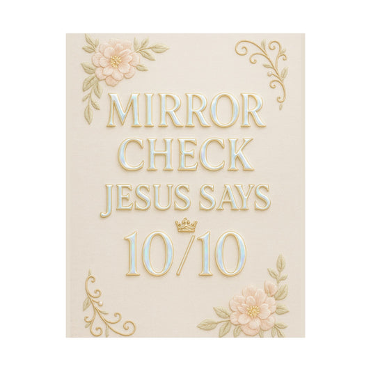 "Mirror Check Jesus Says 10/10" Christian Wall Art