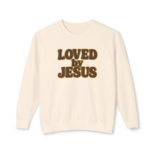 "Loved by Jesus" Chocolate Brown Luxe© Comfort Colors Crewneck