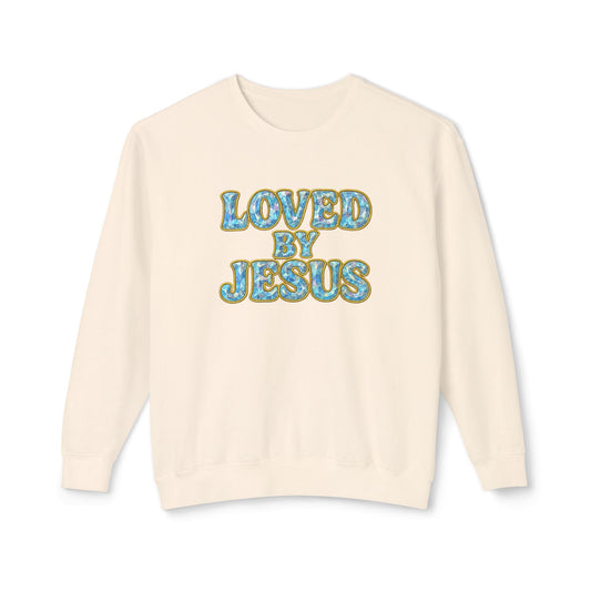 "Loved by Jesus " Crystal Prism Luxe© Comfort Colors Crewneck