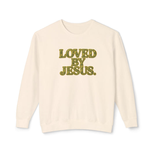 "Loved by Jesus" Camo Luxe© Crewneck Comfort Colors Sweatshirt