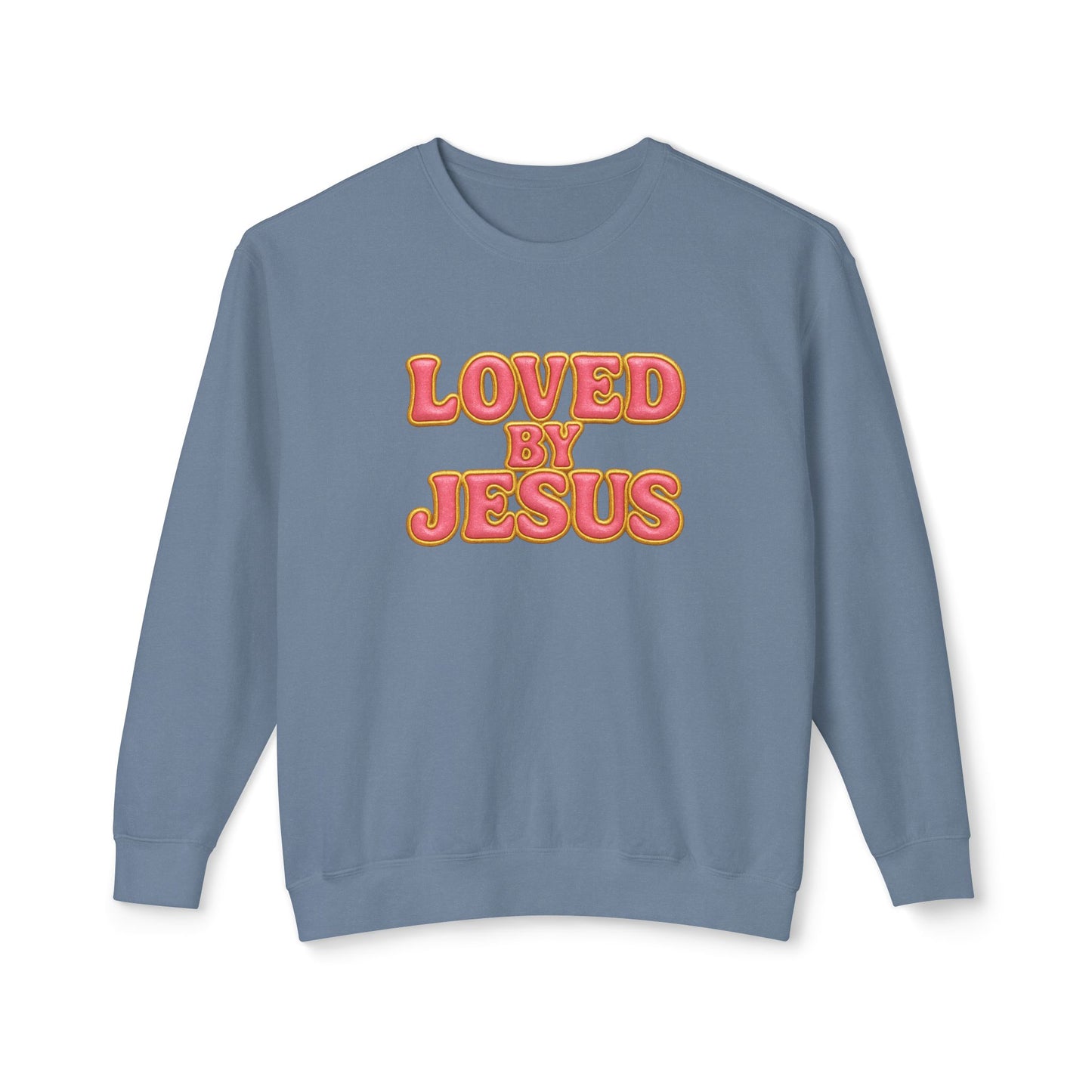 "Loved by Jesus" Bubblegum Luxe© Comfort Colors Crewneck