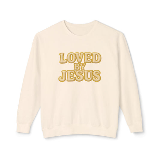 "Loved by Jesus" Vanilla Latte Comfort Colors Crewneck