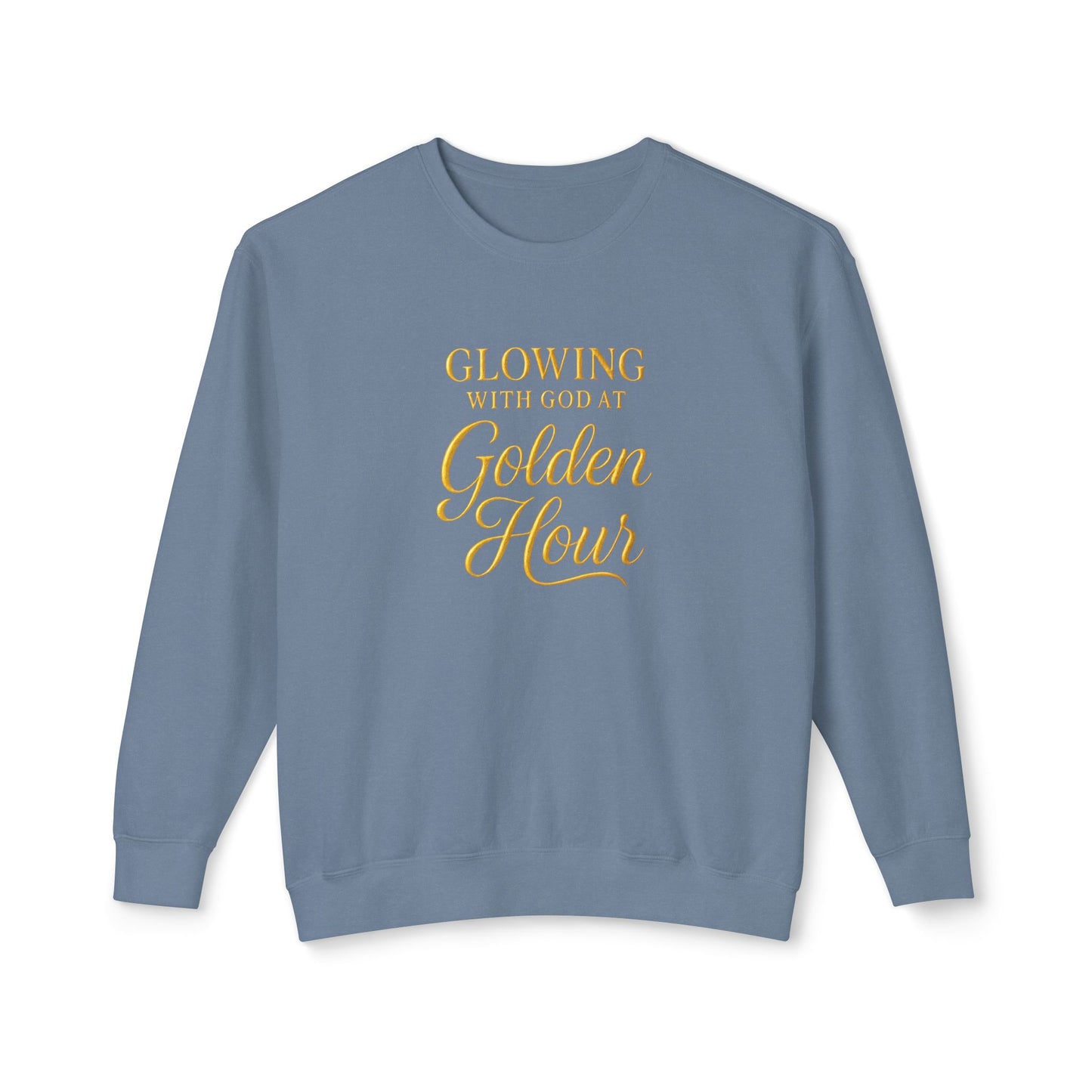 "Glowing with God at Golden Hour" Christian Comfort Colors Sweatshirt