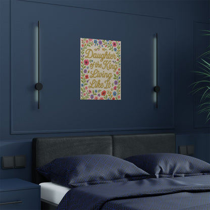 "Daughter of the King Living Like it" Christian Wall Art