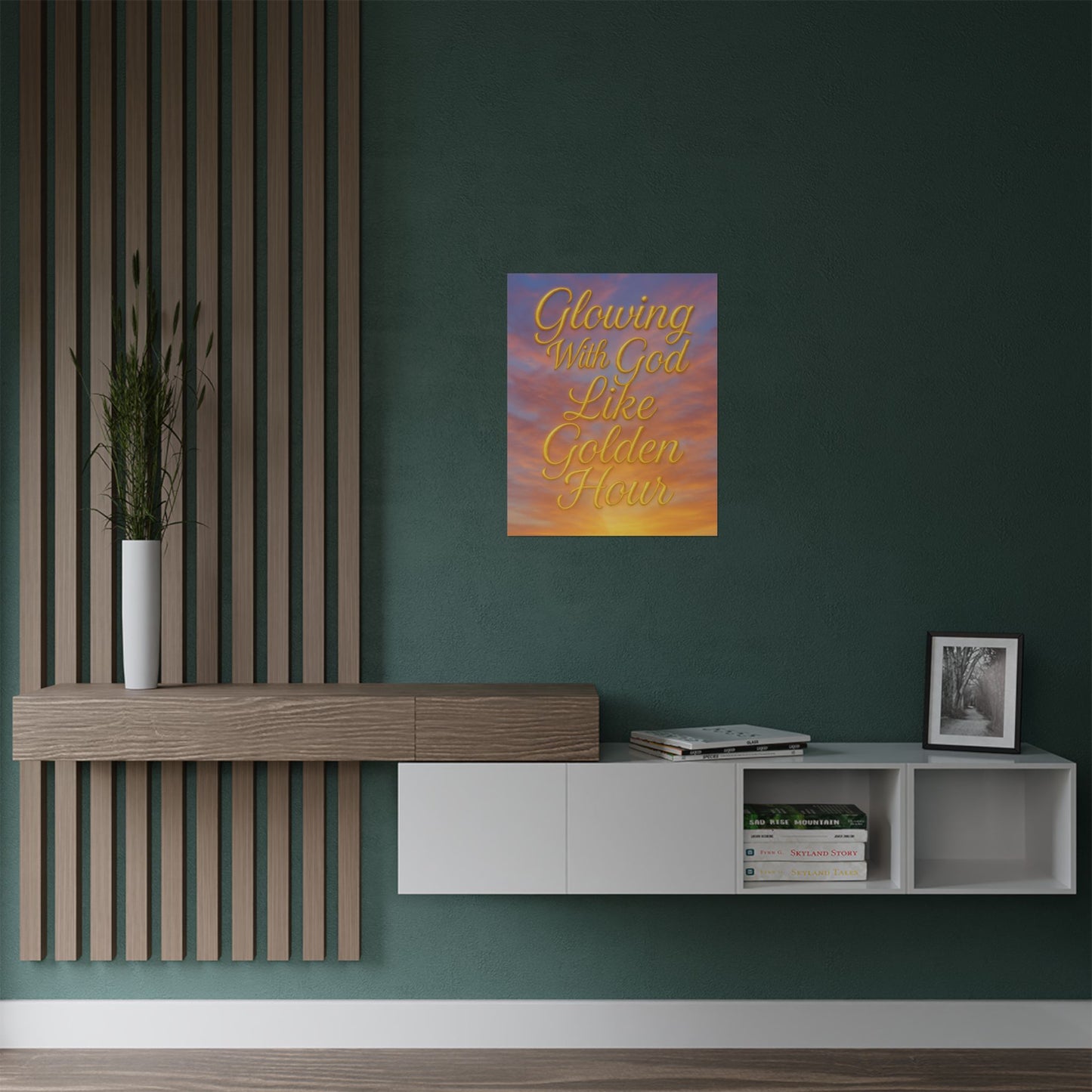 "Glowing With God Like Golden Hour" Christian Wall Art