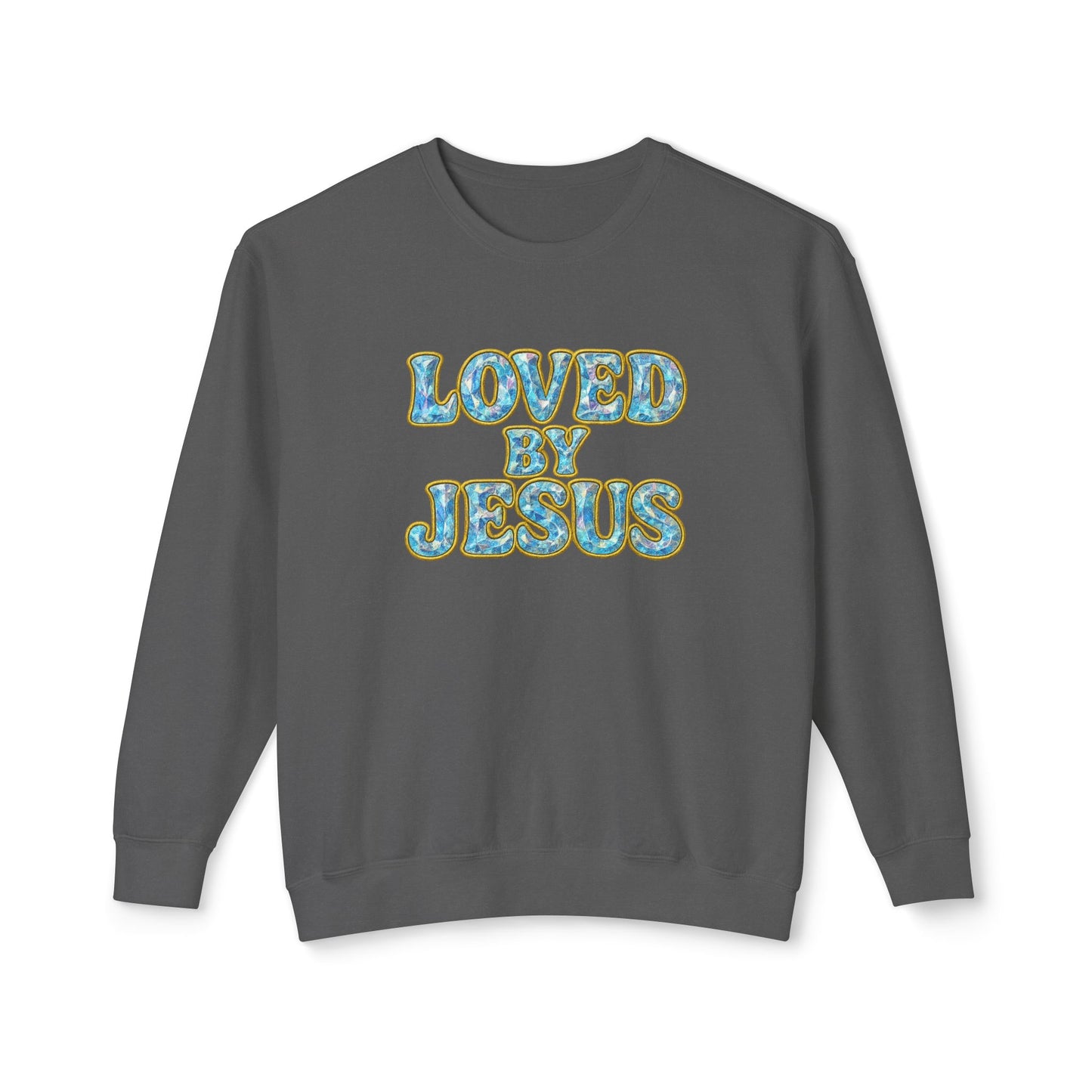"Loved by Jesus " Crystal Prism Luxe© Comfort Colors Crewneck