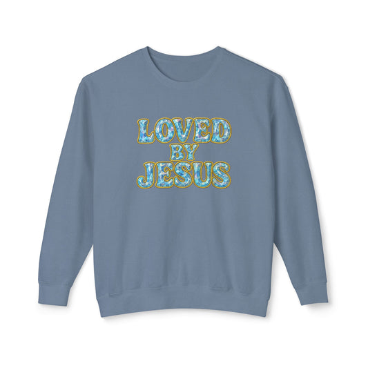 "Loved by Jesus " Crystal Prism Luxe© Comfort Colors Crewneck