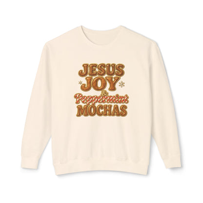 "Jesus Joy and Peppermint Mochas" Comfort Colors Crewneck