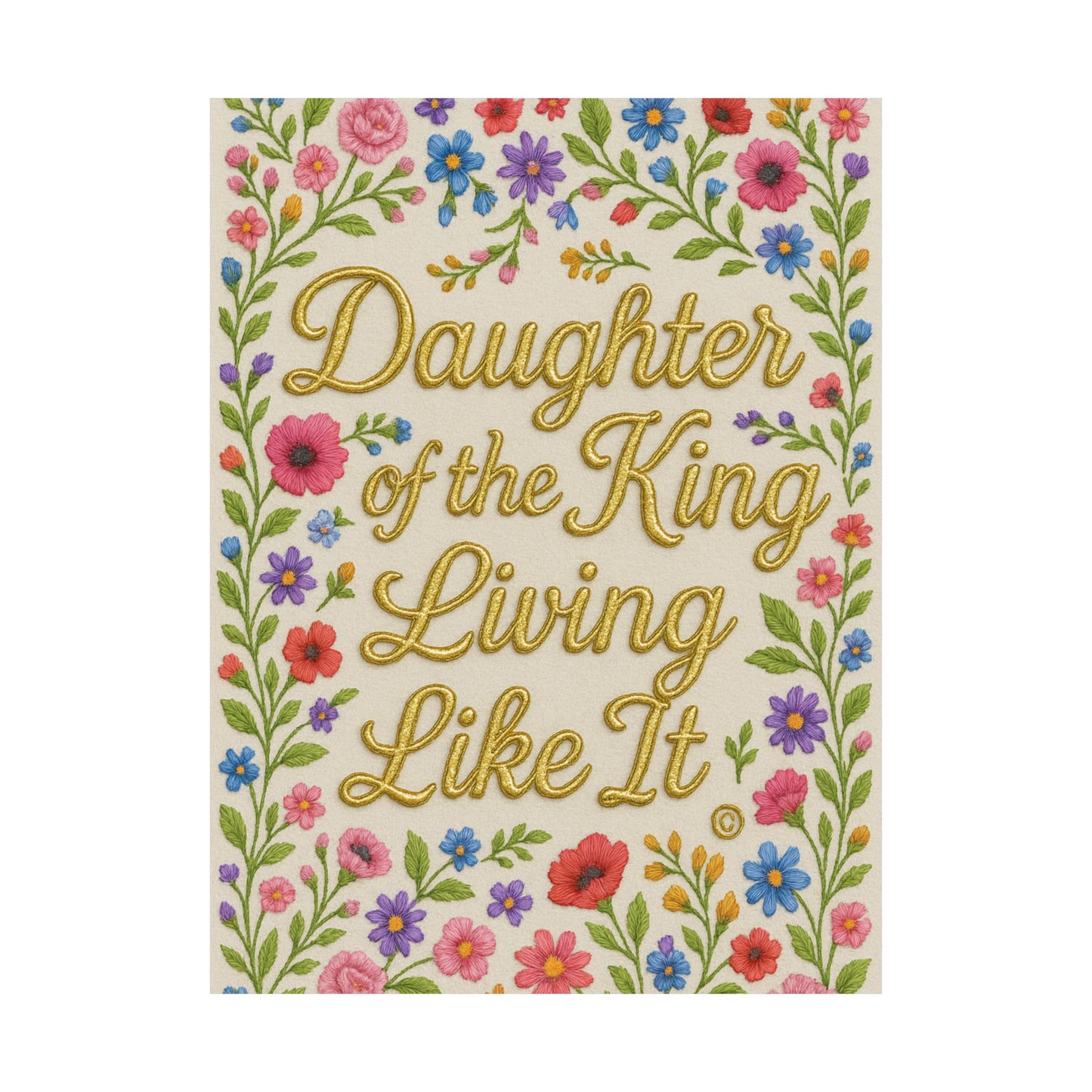 "Daughter of the King Living Like it" Christian Wall Art