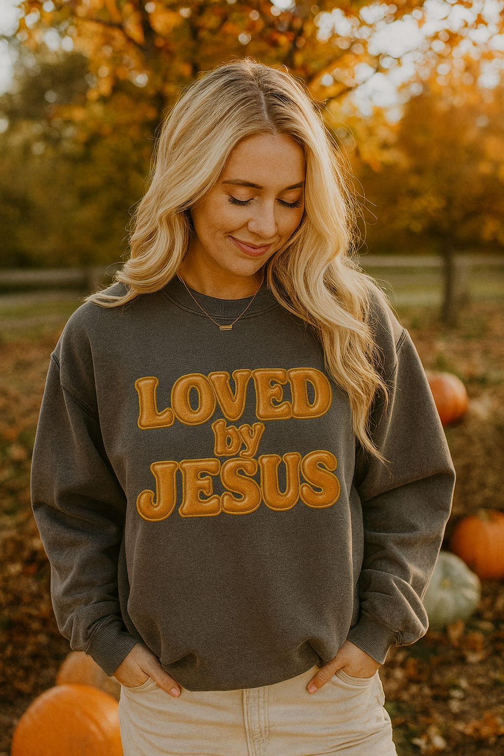"Loved by Jesus" Terracotta Luxe© Comfort Colors Crewneck