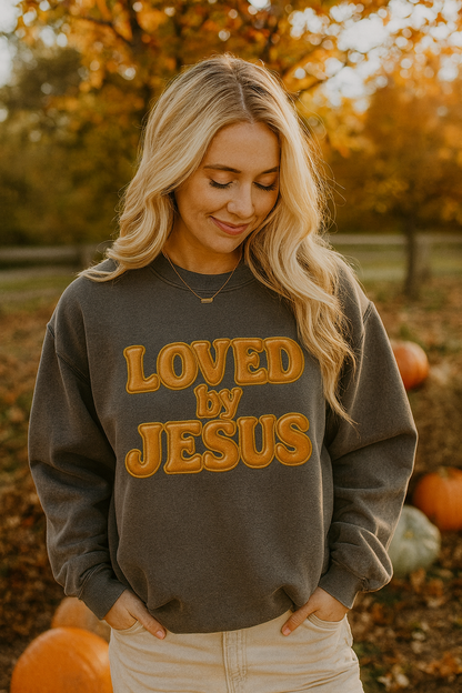 "Loved by Jesus" Terracotta Luxe© Comfort Colors Crewneck