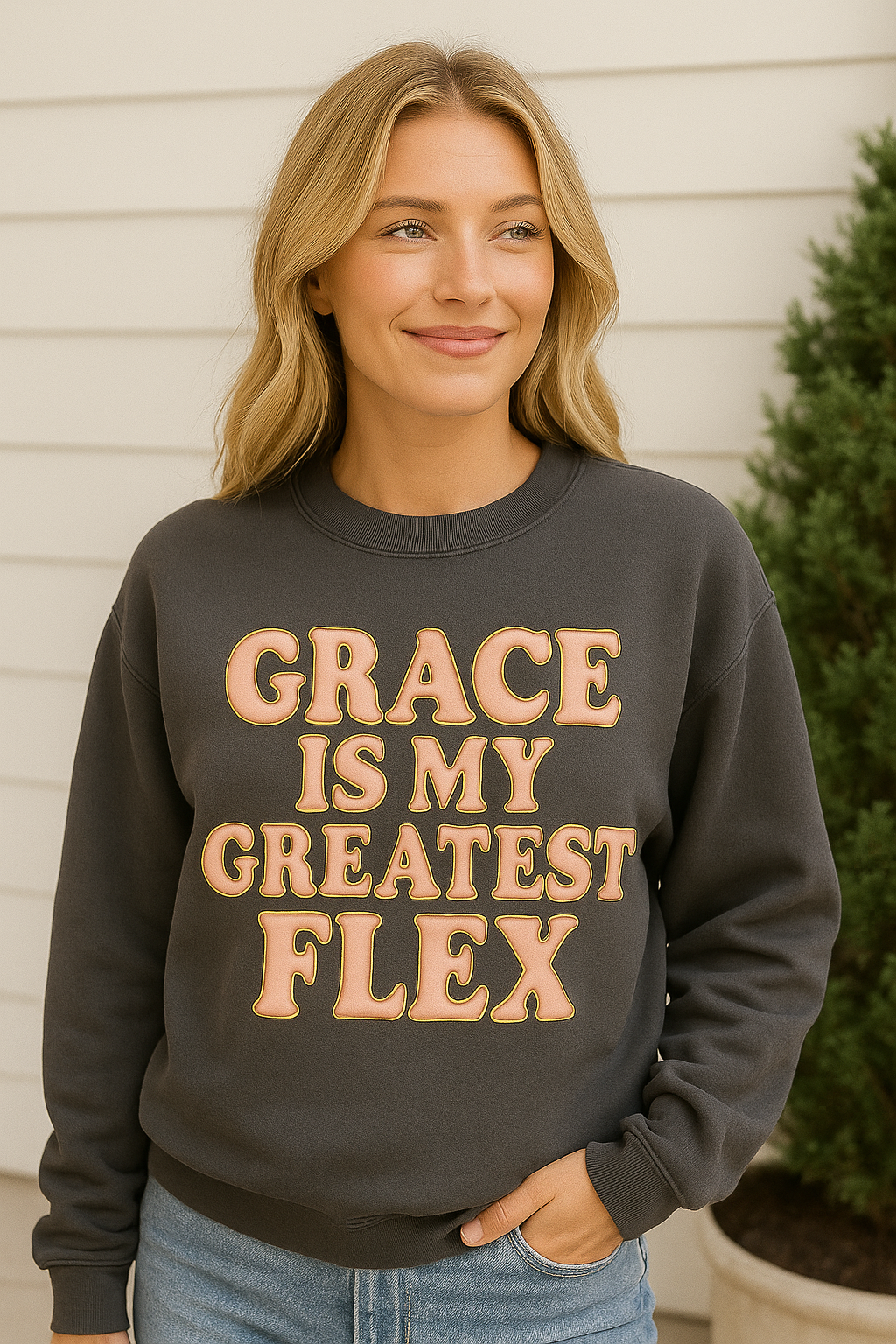 "Grace is My Greatest Flex" Comfort Colors Crewneck